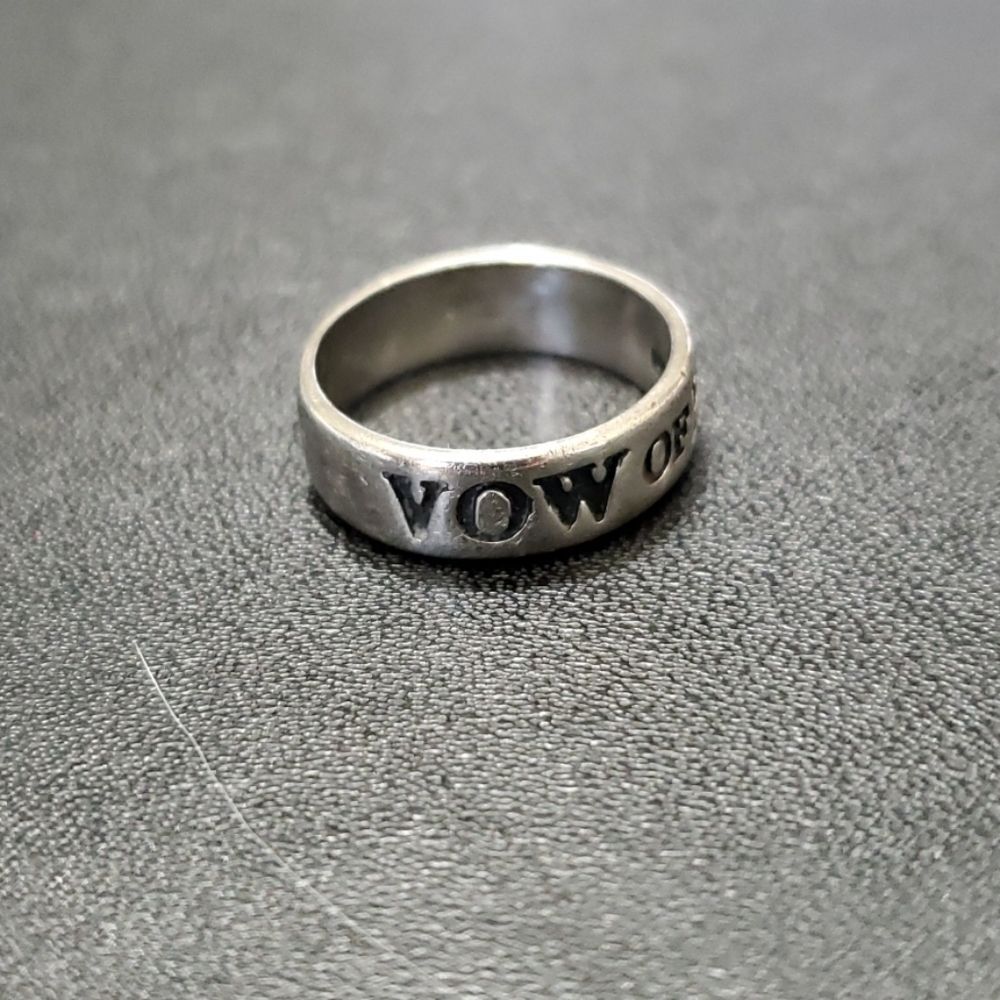 WJ vintage sterling vow of purity ring Size 4.75